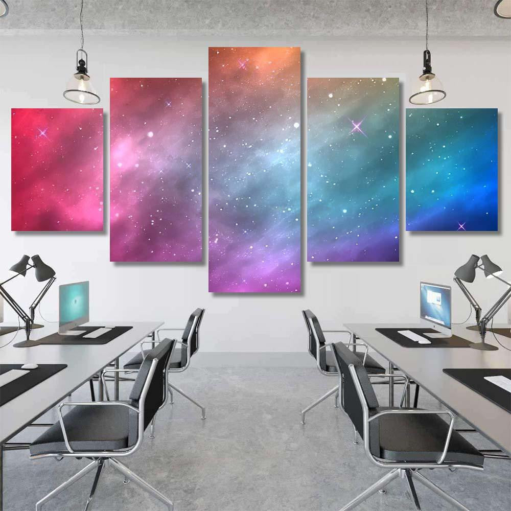 Space Background Color Nebula Shining Stars Galaxy Sky and Space Multi Piece Panel Canvas Home Decor Housewarming Gift Ideas Poster Canvas Gallery Prints