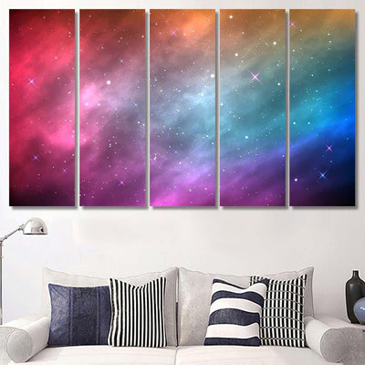 Space Background Color Nebula Shining Stars Galaxy Sky and Space Multi Piece Panel Canvas Home Decor Housewarming Gift Ideas Poster Canvas Gallery Prints