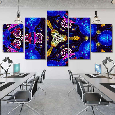 Psychedelic Ornament Surrealism Bright Neon Planet Galaxy Sky and Space Multi Piece Panel Canvas Home Decor Housewarming Gift Ideas Poster Canvas Gallery Prints