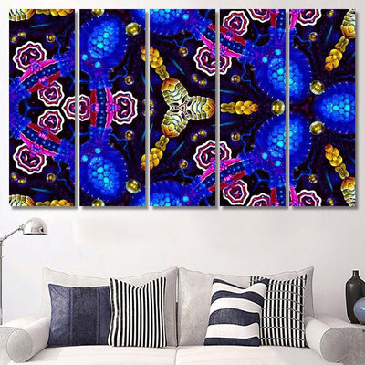 Psychedelic Ornament Surrealism Bright Neon Planet Galaxy Sky and Space Multi Piece Panel Canvas Home Decor Housewarming Gift Ideas Poster Canvas Gallery Prints