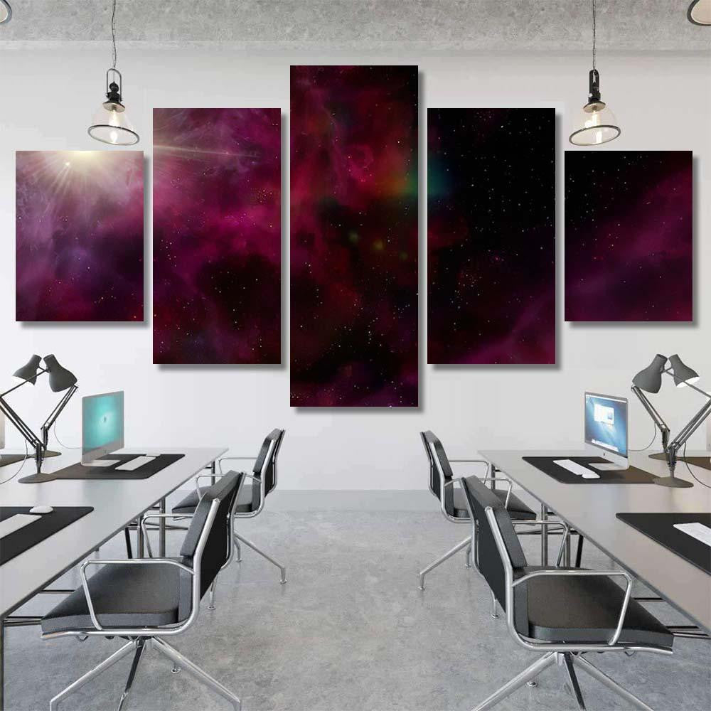 Light Purple Fantastic Nebula Galaxy 3D 2 Galaxy Sky and Space Multi Piece Panel Canvas Home Decor Housewarming Gift Ideas Poster Canvas Gallery Prints