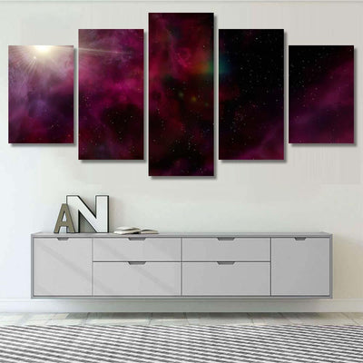 Light Purple Fantastic Nebula Galaxy 3D 2 Galaxy Sky and Space Multi Piece Panel Canvas Home Decor Housewarming Gift Ideas Poster Canvas Gallery Prints