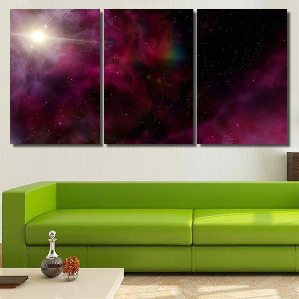 Light Purple Fantastic Nebula Galaxy 3D 2 Galaxy Sky and Space Multi Piece Panel Canvas Home Decor Housewarming Gift Ideas Poster Canvas Gallery Prints