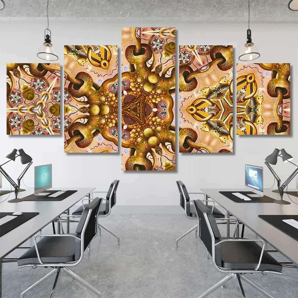 Psychedelic Ornament Surrealism Bright Neon Shape Galaxy Sky and Space Multi Piece Panel Canvas Home Decor Housewarming Gift Ideas Poster Canvas Gallery Prints