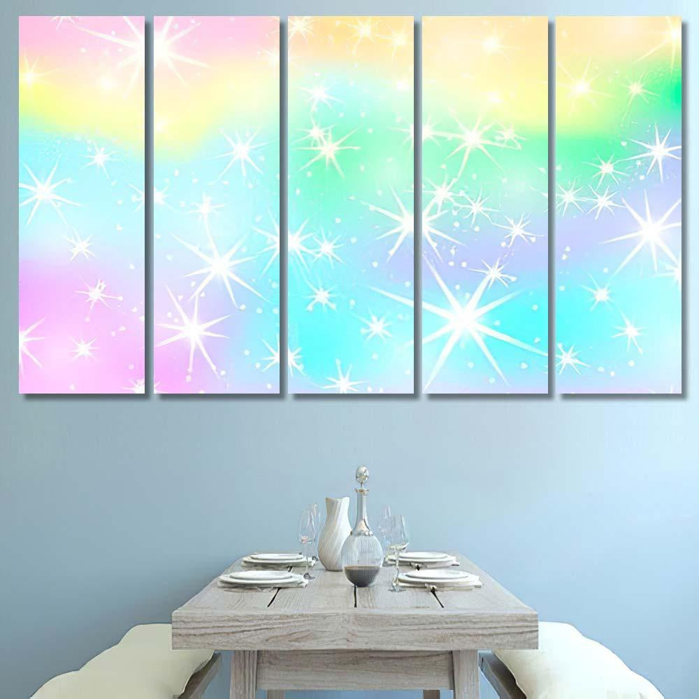 Rainbow Galaxy Unicorn Seamless Pattern Fantasy Galaxy Sky and Space Multi Piece Panel Canvas Home Decor Housewarming Gift Ideas Poster Canvas Gallery Prints