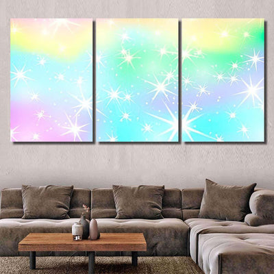 Rainbow Galaxy Unicorn Seamless Pattern Fantasy Galaxy Sky and Space Multi Piece Panel Canvas Home Decor Housewarming Gift Ideas Poster Canvas Gallery Prints