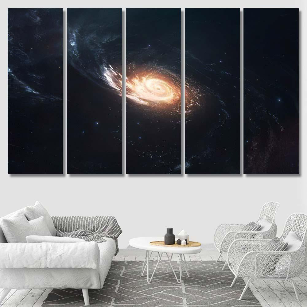 Milky Way Galaxy Cluster Stars Deep Galaxy Sky and Space Multi Piece Panel Canvas Home Decor Housewarming Gift Ideas Poster Canvas Gallery Prints
