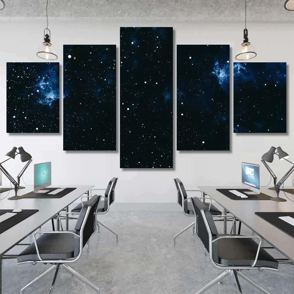 Starry Outer Space 5 1 Galaxy Sky and Space Multi Piece Panel Canvas Home Decor Housewarming Gift Ideas Poster Canvas Gallery Prints