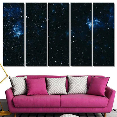 Starry Outer Space 5 1 Galaxy Sky and Space Multi Piece Panel Canvas Home Decor Housewarming Gift Ideas Poster Canvas Gallery Prints