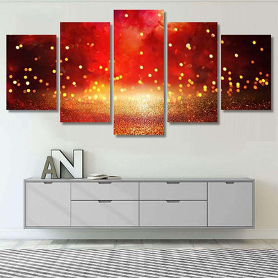 Red Black Gold Glitter Vintage Lights 1  1 Galaxy Sky and Space Multi Piece Panel Canvas Home Decor Housewarming Gift Ideas Poster Canvas Gallery Prints