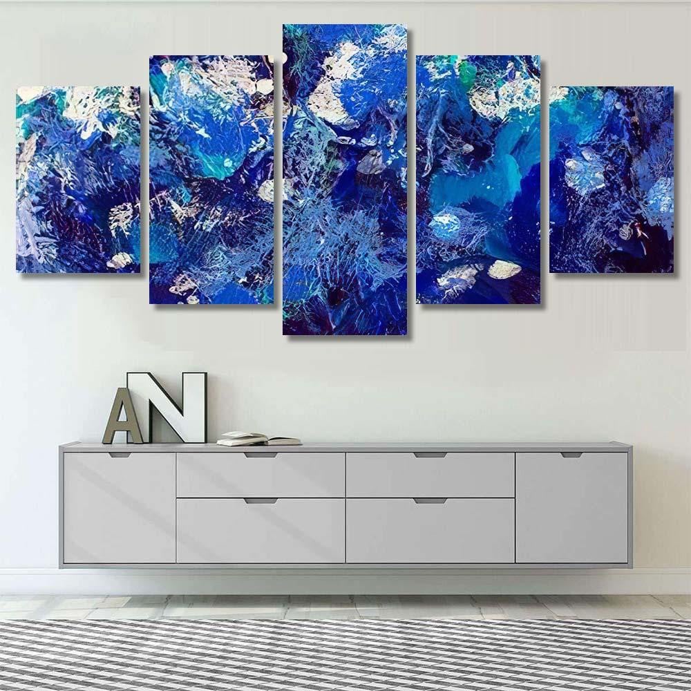 Oil Abstract Blue Planet Earth Galaxy Sky and Space Multi Piece Panel Canvas Home Decor Housewarming Gift Ideas Poster Canvas Gallery Prints