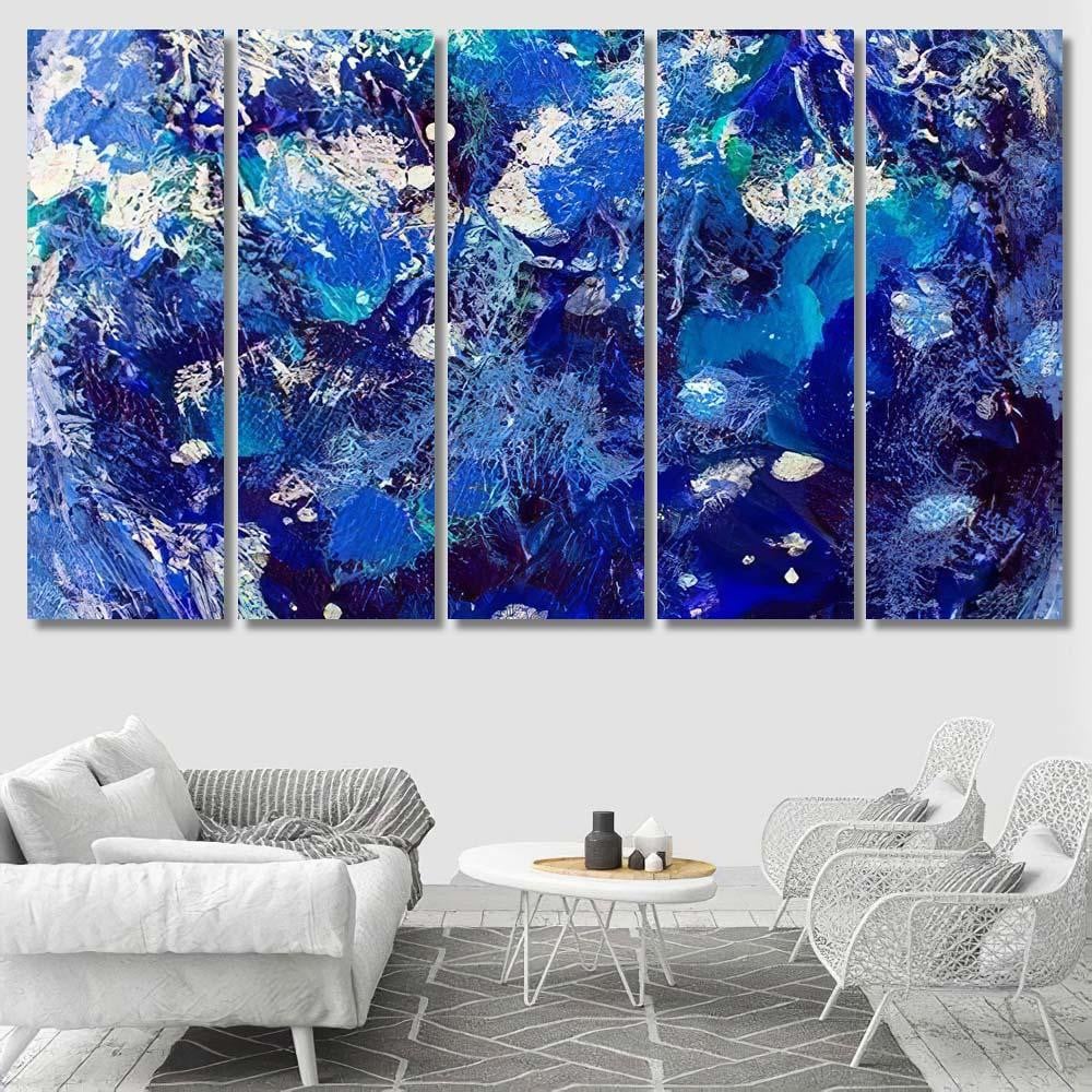Oil Abstract Blue Planet Earth Galaxy Sky and Space Multi Piece Panel Canvas Home Decor Housewarming Gift Ideas Poster Canvas Gallery Prints
