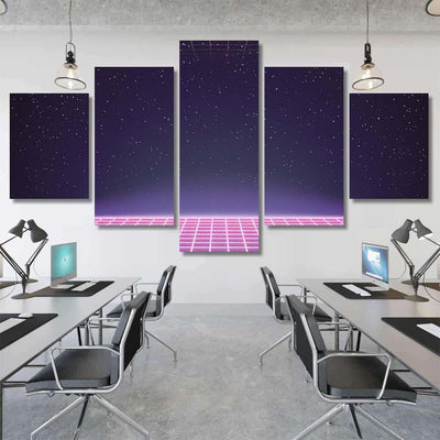 Laser Grid Deep Space Retro Futuristic Galaxy Sky and Space Multi Piece Panel Canvas Home Decor Housewarming Gift Ideas Poster Canvas Gallery Prints