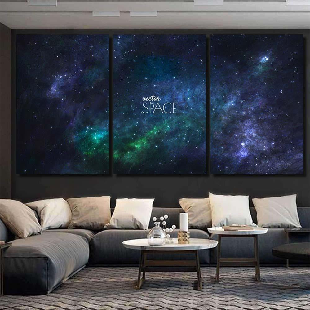 Space Galaxy Background Nebula Stardust Bright 1 Galaxy Sky and Space Multi Piece Panel Canvas Home Decor Housewarming Gift Ideas Poster Canvas Gallery Prints