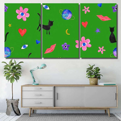 Hand Abstract Watercolor Cats Planets 14 Galaxy Sky and Space Multi Piece Panel Canvas Home Decor Housewarming Gift Ideas Poster Canvas Gallery Prints