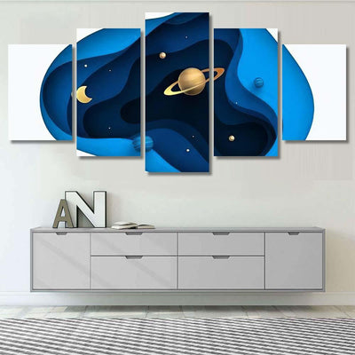 Paper Art Space Shuttle Launch Sky Galaxy Sky and Space Multi Piece Panel Canvas Home Decor Housewarming Gift Ideas Poster Canvas Gallery Prints