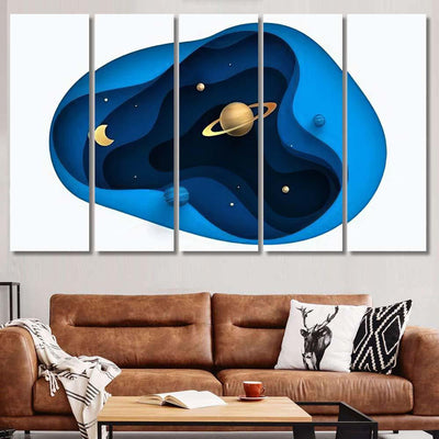 Paper Art Space Shuttle Launch Sky Galaxy Sky and Space Multi Piece Panel Canvas Home Decor Housewarming Gift Ideas Poster Canvas Gallery Prints