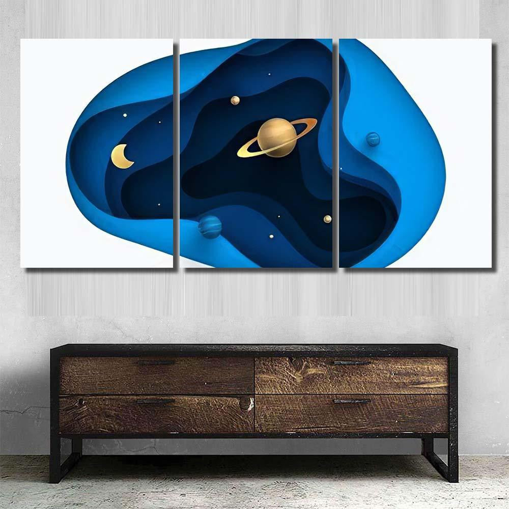 Paper Art Space Shuttle Launch Sky Galaxy Sky and Space Multi Piece Panel Canvas Home Decor Housewarming Gift Ideas Poster Canvas Gallery Prints