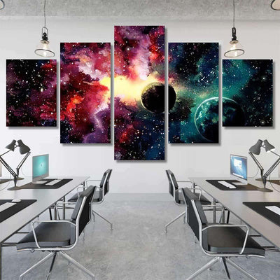 Hand Drawn Watercolor Illustration Shine Starry Galaxy Sky and Space Multi Piece Panel Canvas Home Decor Housewarming Gift Ideas Poster Canvas Gallery Prints