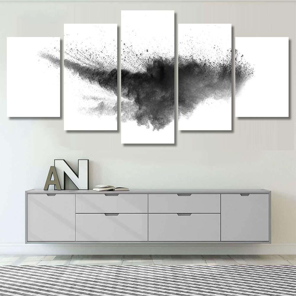 Particles Charcoal On White Backgroundabstract Powder 1  1 Galaxy Sky and Space Multi Piece Panel Canvas Home Decor Housewarming Gift Ideas Poster Canvas Gallery Prints