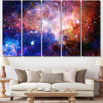 Nebula Galaxies Deep Space Elements This 2  1 Galaxy Sky and Space Multi Piece Panel Canvas Home Decor Housewarming Gift Ideas Poster Canvas Gallery Prints