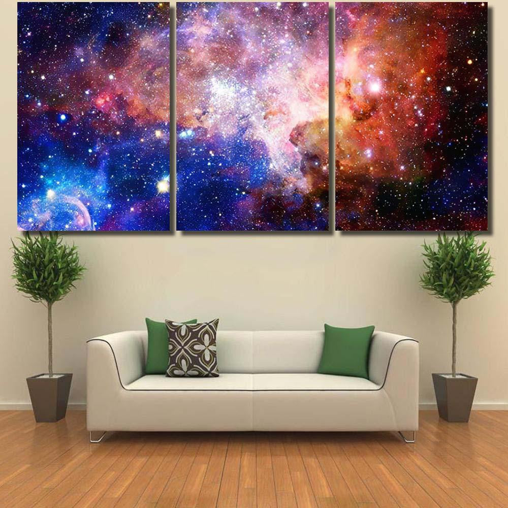 Nebula Galaxies Deep Space Elements This 2  1 Galaxy Sky and Space Multi Piece Panel Canvas Home Decor Housewarming Gift Ideas Poster Canvas Gallery Prints