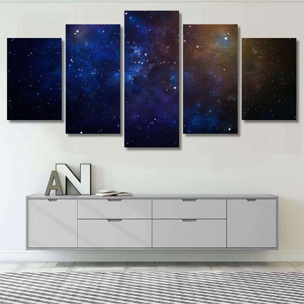New Large Panoramic Looking Into Deep 1 Galaxy Sky and Space Multi Piece Panel Canvas Home Decor Housewarming Gift Ideas Poster Canvas Gallery Prints