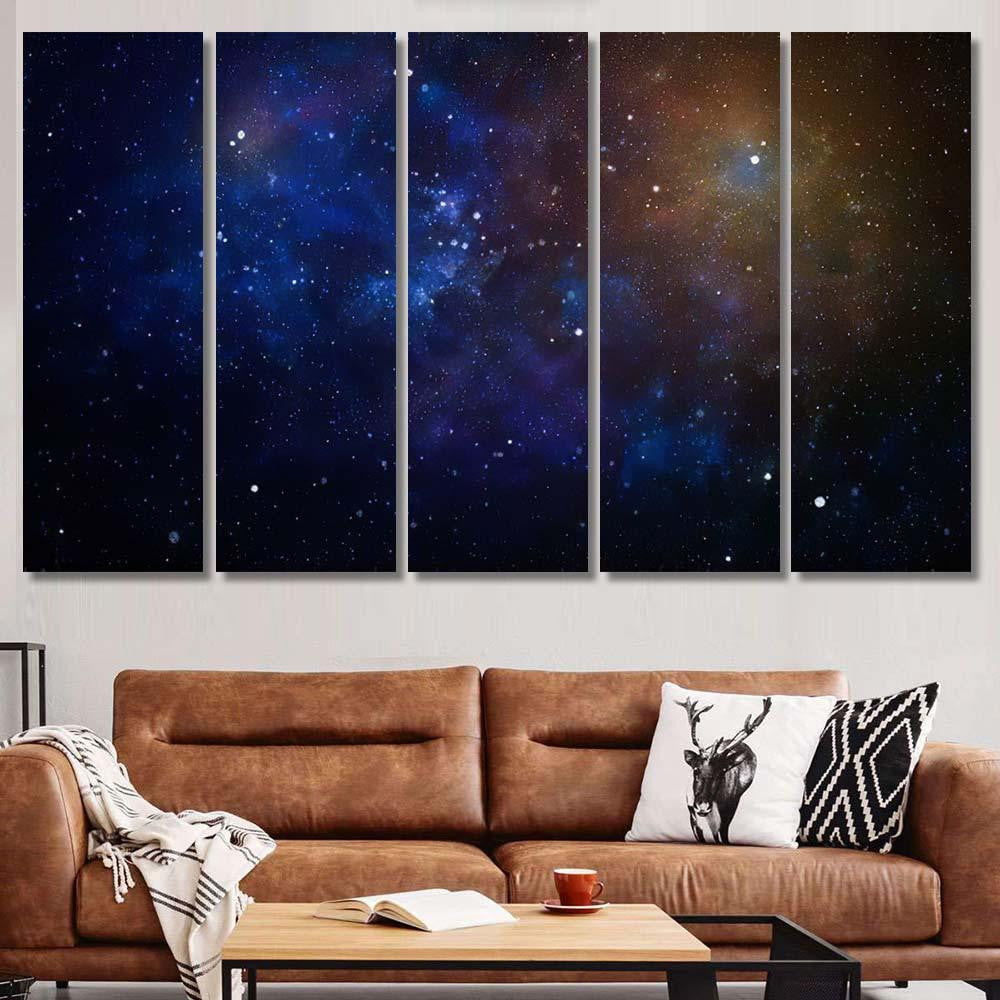 New Large Panoramic Looking Into Deep 1 Galaxy Sky and Space Multi Piece Panel Canvas Home Decor Housewarming Gift Ideas Poster Canvas Gallery Prints