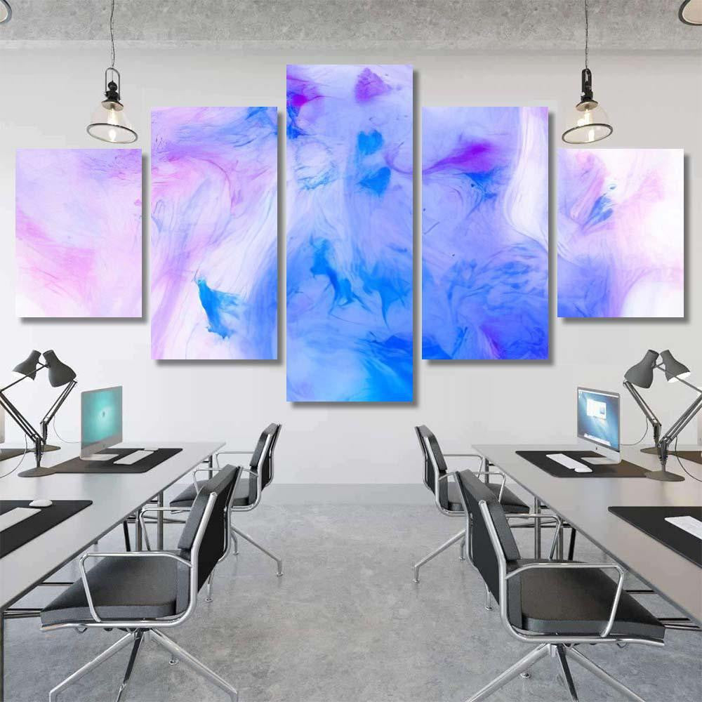 Marble Ink Texture Pastel Pink Mint Galaxy Sky and Space Multi Piece Panel Canvas Home Decor Housewarming Gift Ideas Poster Canvas Gallery Prints