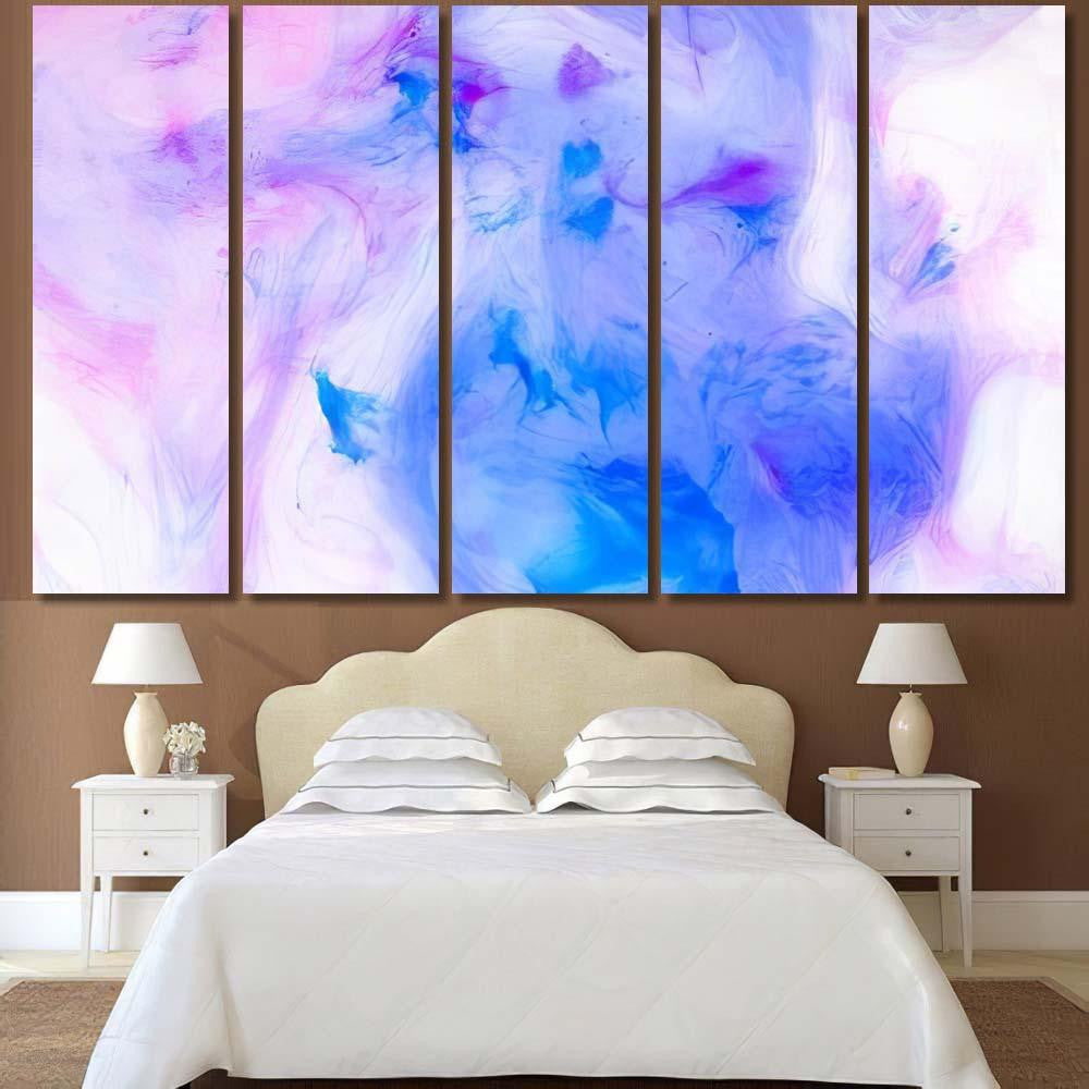 Marble Ink Texture Pastel Pink Mint Galaxy Sky and Space Multi Piece Panel Canvas Home Decor Housewarming Gift Ideas Poster Canvas Gallery Prints