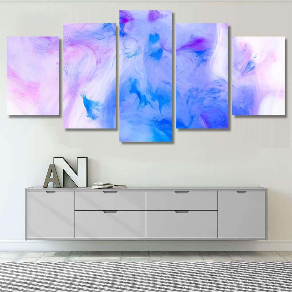 Marble Ink Texture Pastel Pink Mint Galaxy Sky and Space Multi Piece Panel Canvas Home Decor Housewarming Gift Ideas Poster Canvas Gallery Prints