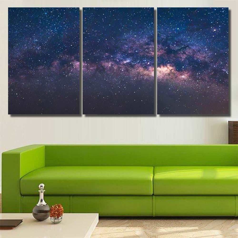 Panorama View Universe Space Shot Milky 1 Galaxy Sky and Space Multi Piece Panel Canvas Home Decor Housewarming Gift Ideas Poster Canvas Gallery Prints