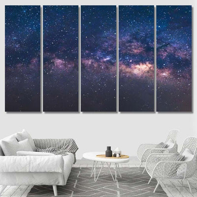 Panorama View Universe Space Shot Milky 1 Galaxy Sky and Space Multi Piece Panel Canvas Home Decor Housewarming Gift Ideas Poster Canvas Gallery Prints