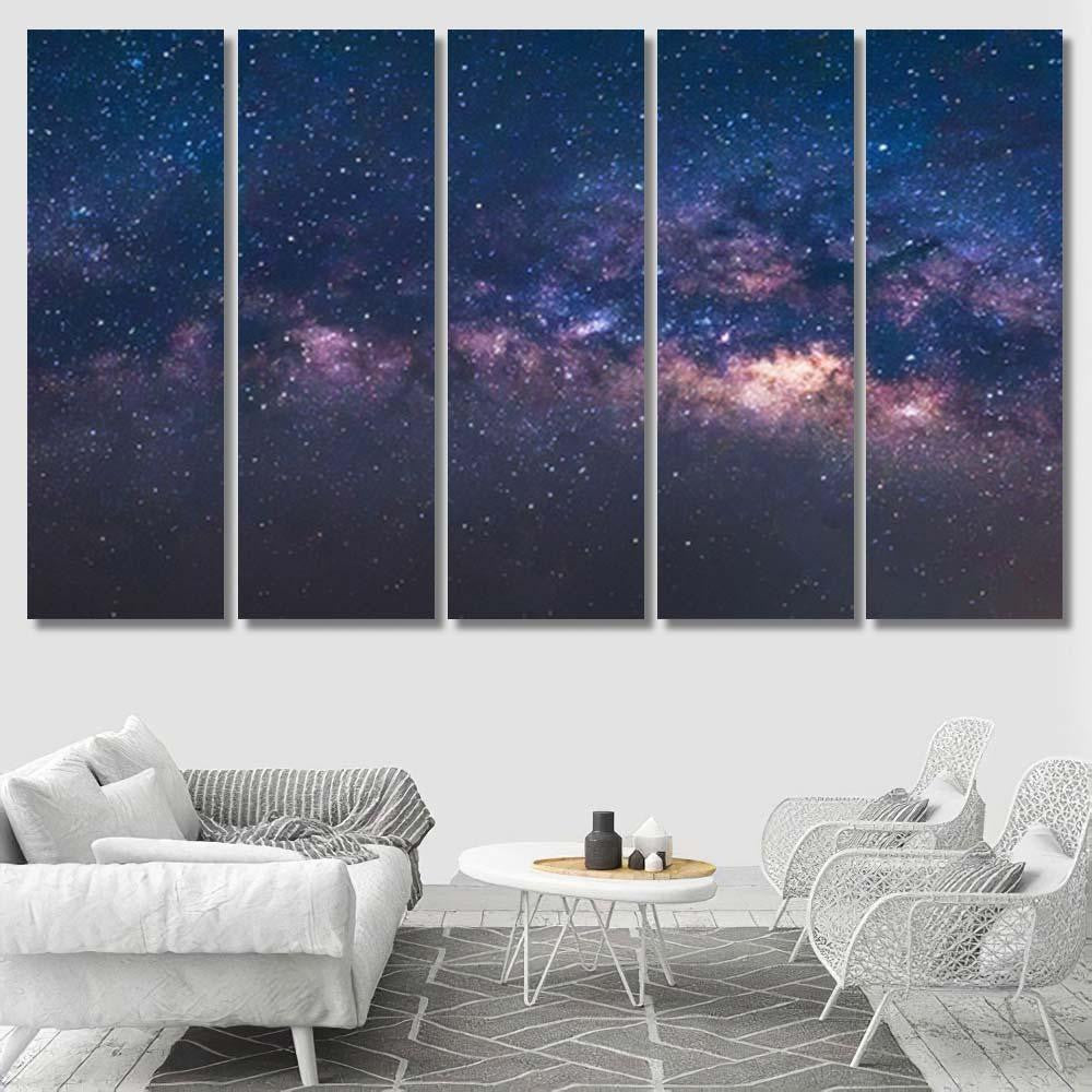 Panorama View Universe Space Shot Milky 1 Galaxy Sky and Space Multi Piece Panel Canvas Home Decor Housewarming Gift Ideas Poster Canvas Gallery Prints