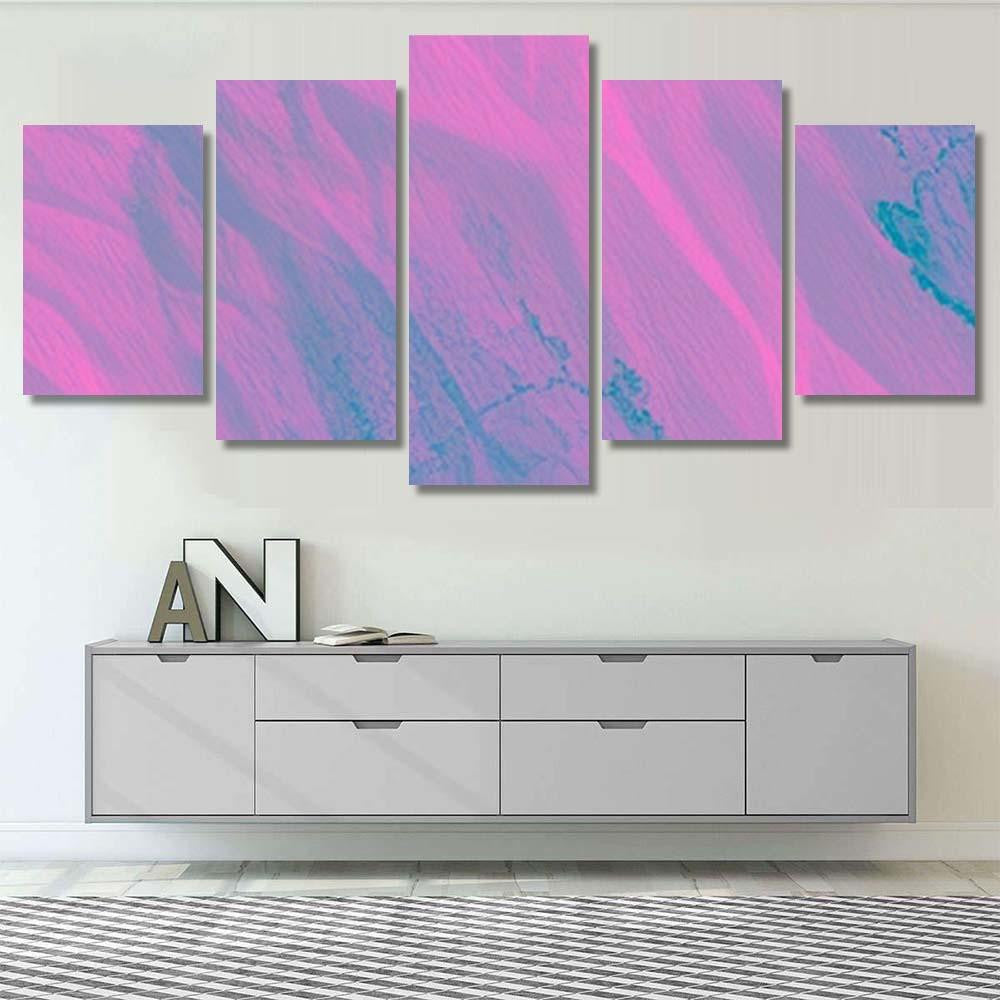 Ink Tie Dye Texture Pink Brush Galaxy Sky and Space Multi Piece Panel Canvas Home Decor Housewarming Gift Ideas Poster Canvas Gallery Prints