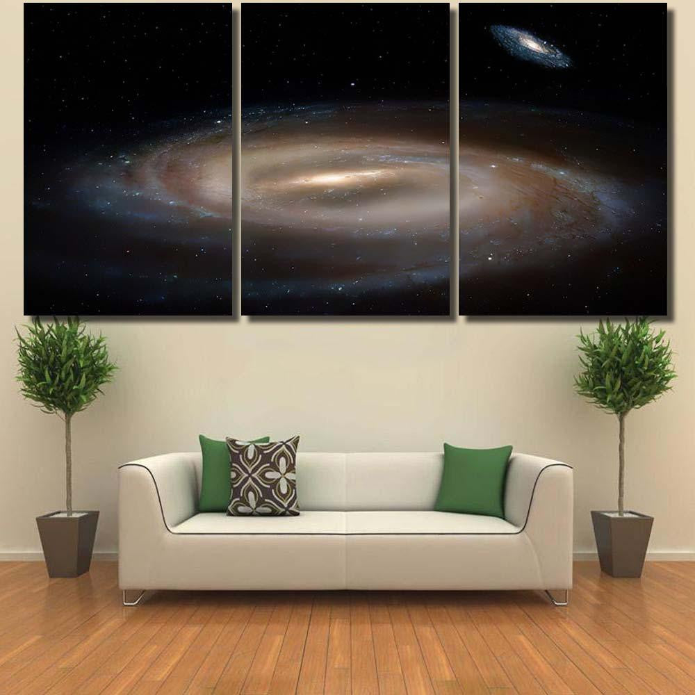 Milky Way Barred Spiral Galaxy On Galaxy Sky and Space Multi Piece Panel Canvas Home Decor Housewarming Gift Ideas Poster Canvas Gallery Prints