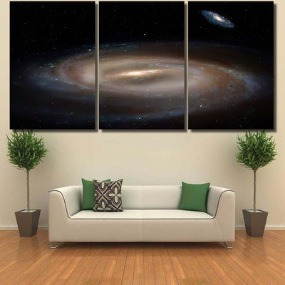 Milky Way Barred Spiral Galaxy On Galaxy Sky and Space Multi Piece Panel Canvas Home Decor Housewarming Gift Ideas Poster Canvas Gallery Prints