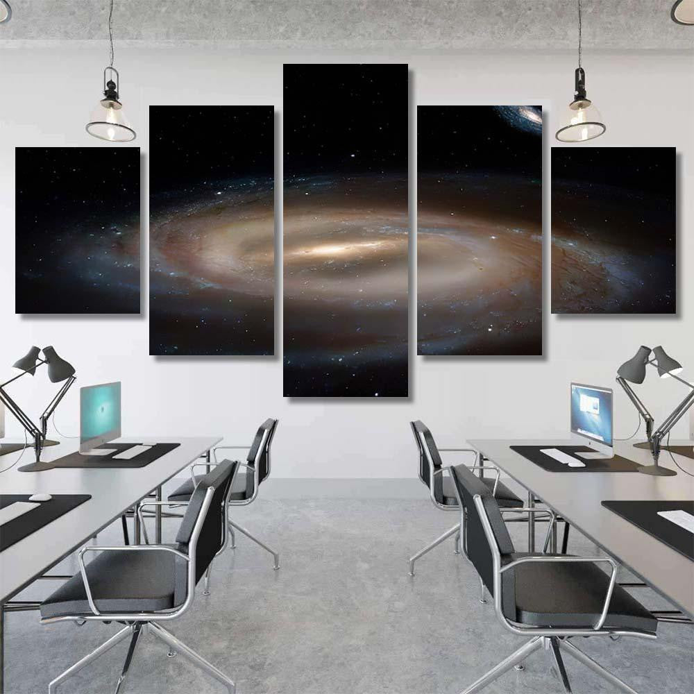 Milky Way Barred Spiral Galaxy On Galaxy Sky and Space Multi Piece Panel Canvas Home Decor Housewarming Gift Ideas Poster Canvas Gallery Prints