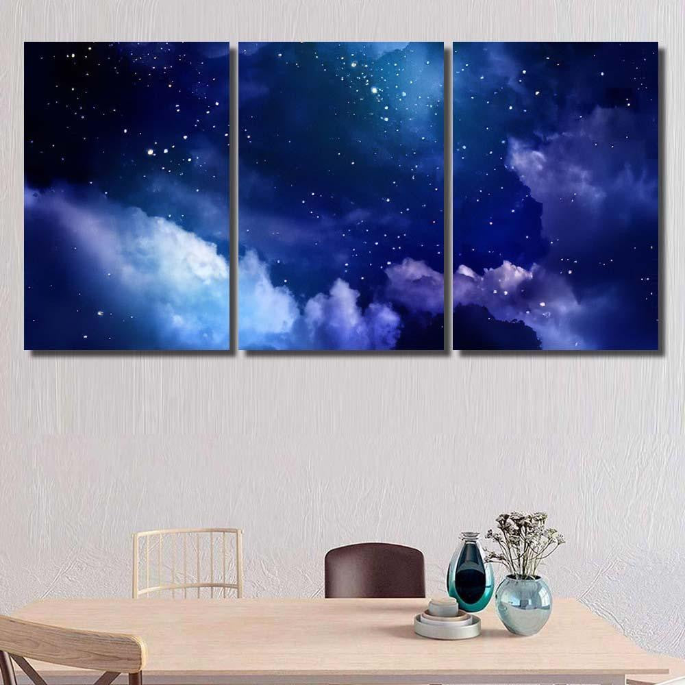 Stars Night Sky 3 1 Galaxy Sky and Space Multi Piece Panel Canvas Home Decor Housewarming Gift Ideas Poster Canvas Gallery Prints