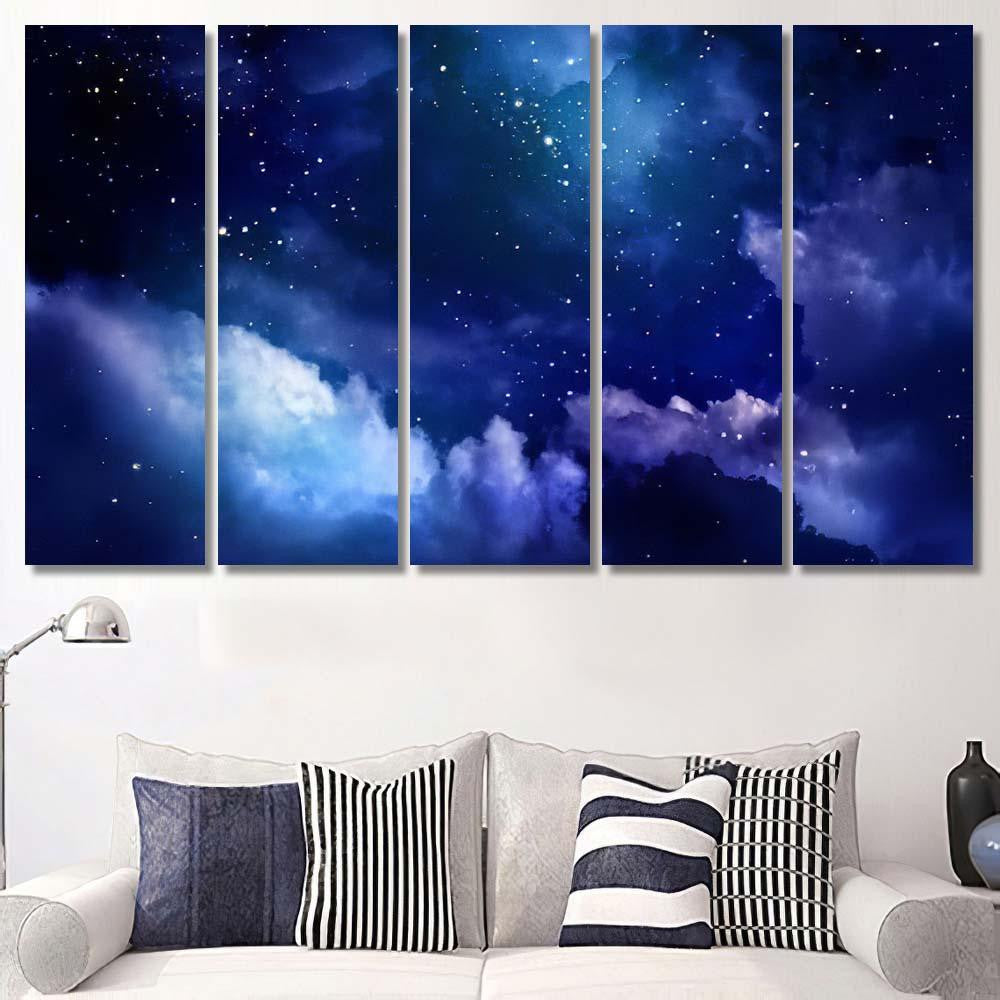 Stars Night Sky 3 1 Galaxy Sky and Space Multi Piece Panel Canvas Home Decor Housewarming Gift Ideas Poster Canvas Gallery Prints