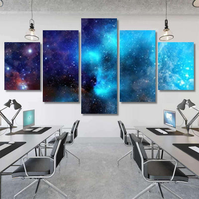 Space Scene Planets Stars Galaxies Panorama Galaxy Sky and Space Multi Piece Panel Canvas Home Decor Housewarming Gift Ideas Poster Canvas Gallery Prints