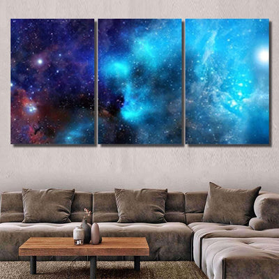Space Scene Planets Stars Galaxies Panorama Galaxy Sky and Space Multi Piece Panel Canvas Home Decor Housewarming Gift Ideas Poster Canvas Gallery Prints