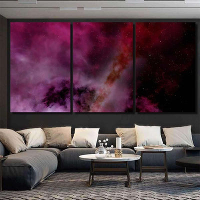 Light Purple Fantastic Nebula Galaxy 3D 1 Galaxy Sky and Space Multi Piece Panel Canvas Home Decor Housewarming Gift Ideas Poster Canvas Gallery Prints