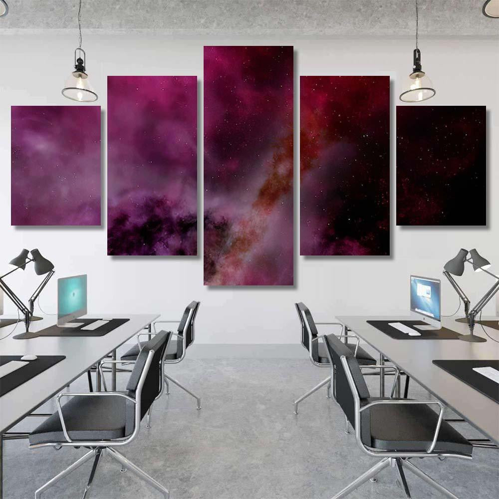 Light Purple Fantastic Nebula Galaxy 3D 1 Galaxy Sky and Space Multi Piece Panel Canvas Home Decor Housewarming Gift Ideas Poster Canvas Gallery Prints
