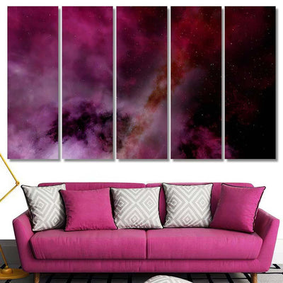 Light Purple Fantastic Nebula Galaxy 3D 1 Galaxy Sky and Space Multi Piece Panel Canvas Home Decor Housewarming Gift Ideas Poster Canvas Gallery Prints