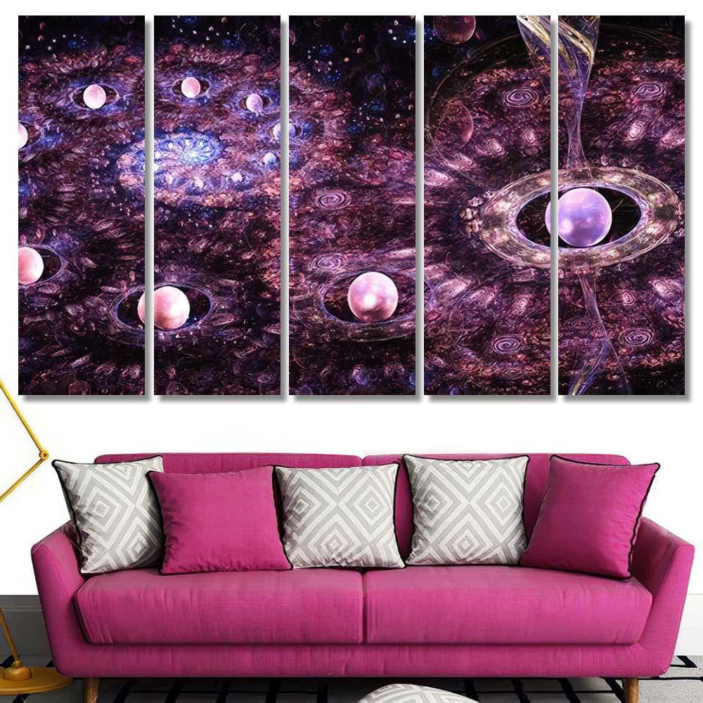Spiral Galaxy Far Space Twists Magnetic Galaxy Sky and Space Multi Piece Panel Canvas Home Decor Housewarming Gift Ideas Poster Canvas Gallery Prints