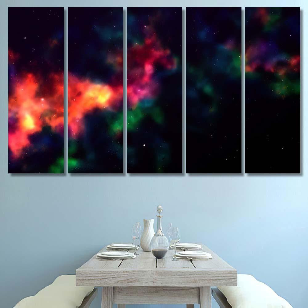 Space Background Fantastic Outer View Realistic 4 1 Galaxy Sky and Space Multi Piece Panel Canvas Home Decor Housewarming Gift Ideas Poster Canvas Gallery Prints