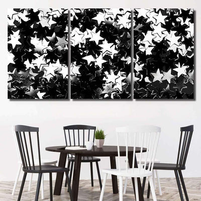 Star Glitter Scattered Black White Galaxy Sky and Space Multi Piece Panel Canvas Home Decor Housewarming Gift Ideas Poster Canvas Gallery Prints