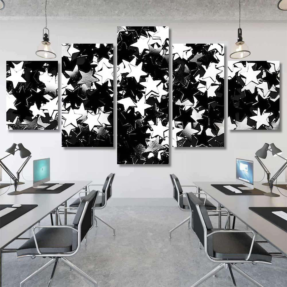 Star Glitter Scattered Black White Galaxy Sky and Space Multi Piece Panel Canvas Home Decor Housewarming Gift Ideas Poster Canvas Gallery Prints
