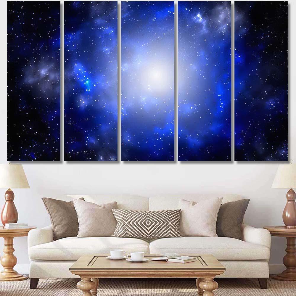 Space Background Stardust Shining Stars Realistic Galaxy Sky and Space Multi Piece Panel Canvas Home Decor Housewarming Gift Ideas Poster Canvas Gallery Prints